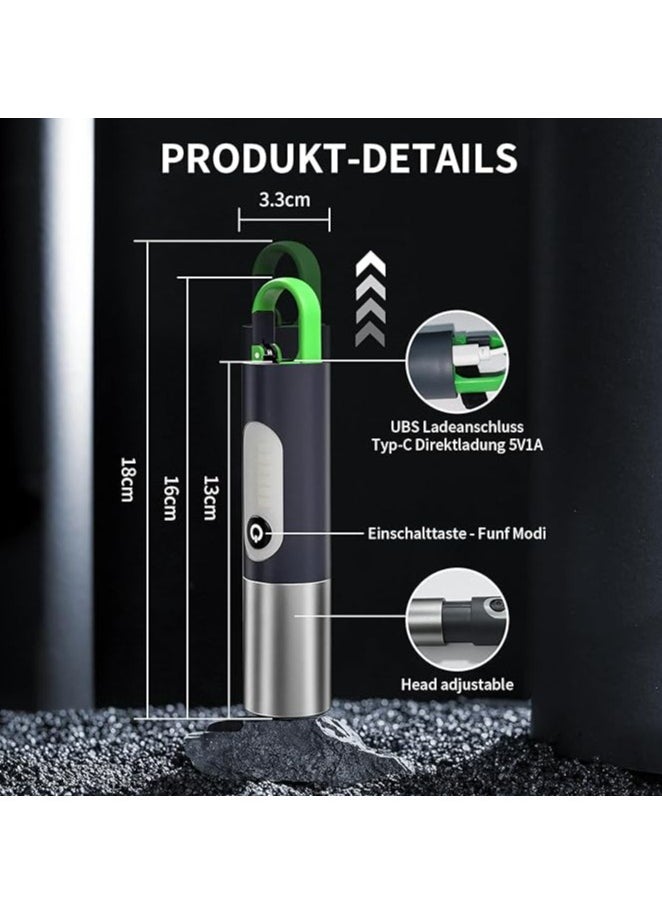 QLIGHT Rechargeable LED Flashlights-High Lumens Tactical  Flashlight- Multifunctional Torch light with Side Cob Light Zoomable 4Light Modes Waterproof Flash Light For Camping Hiking Cycling And Other Outdoor Activitie  - Image 2