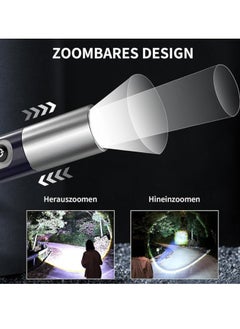 QLIGHT Rechargeable LED Flashlights-High Lumens Tactical  Flashlight- Multifunctional Torch light with Side Cob Light Zoomable 4Light Modes Waterproof Flash Light For Camping Hiking Cycling And Other Outdoor Activitie  - Image 4
