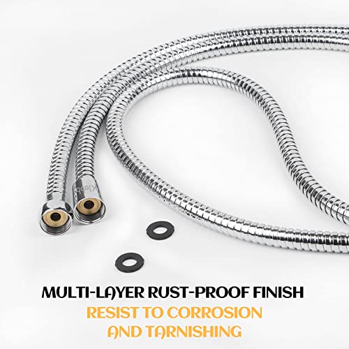 Klabb Shower Hose 70 inches Portable Shower Hose Attachment for Shower Head Stainless Steel rv Shower Hose Replacement Flexible and Durable with Brass Insert and Nut - Image 2