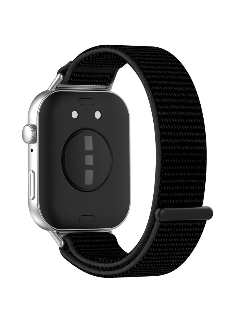 Elastic Nylon Velcro Strap Replacement for Huawei Watch Fit 4 Pro/Fit 4/Fit 3,Adjustable Breathable Quick Release Sport Band,Black - Image 2