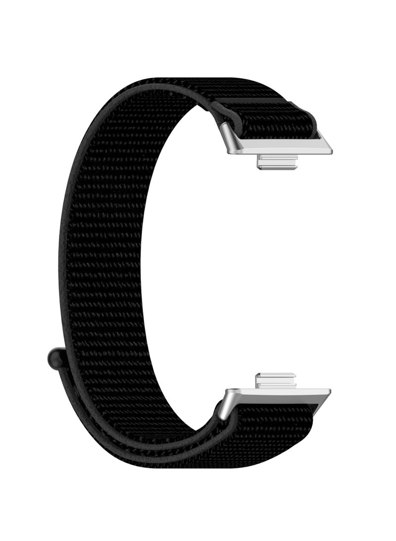 Elastic Nylon Velcro Strap Replacement for Huawei Watch Fit 4 Pro/Fit 4/Fit 3,Adjustable Breathable Quick Release Sport Band,Black - Image 3