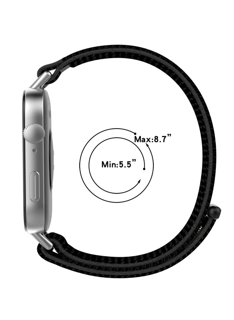 Elastic Nylon Velcro Strap Replacement for Huawei Watch Fit 4 Pro/Fit 4/Fit 3,Adjustable Breathable Quick Release Sport Band,Black - Image 4