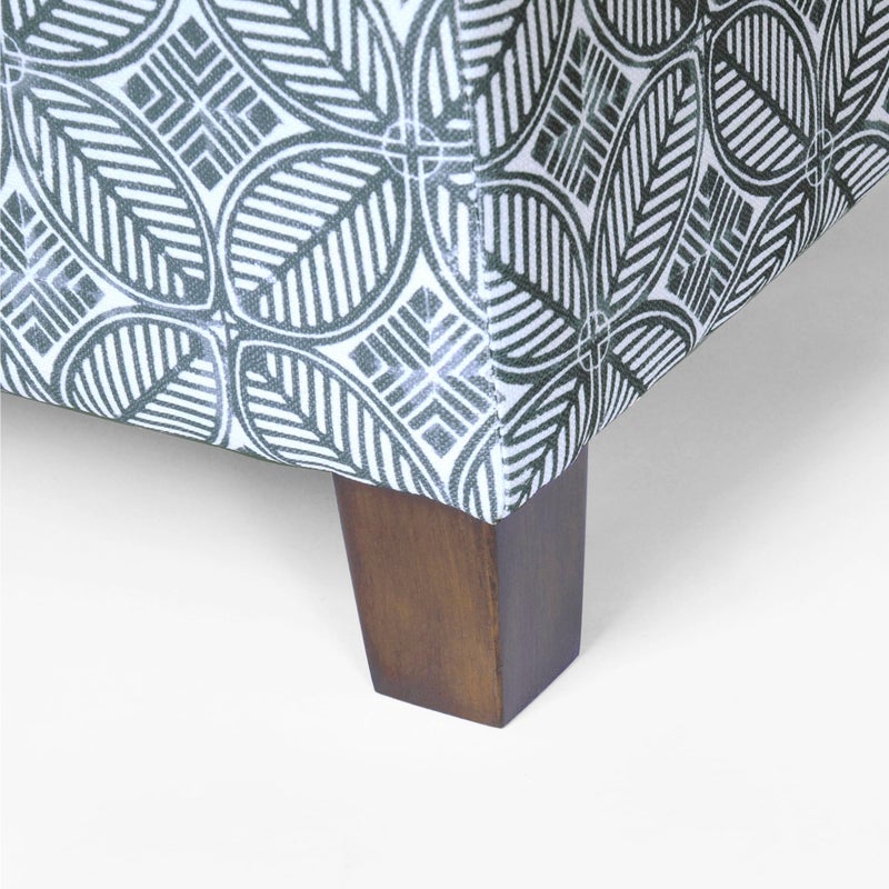 Homepop Home Decor | K7342-A874 | Classic Square Storage Ottoman with Lift Off Lid | Ottoman with Storage for Living Room & Bedroom, Blue Indigo Print - Image 4