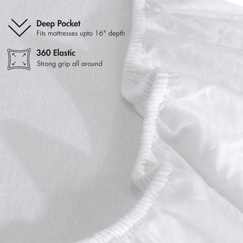 RUVANTI Flannel Sheets Queen Size - GOTS Certified 100% Organic Cotton, 4 Piece Warm, Soft & Breathable Set, Deep Pocket Snug Fit, Double Brushed Cozy All Season Bedding, Pure White - Image 5