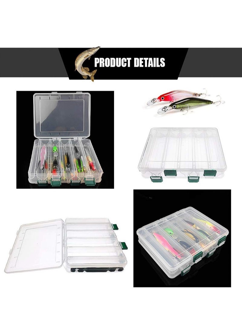 Excefore Fishing Tackle Storage Box, Double Sided Plastic Fishing Lure Box, Waterproof Visible Plastic Clear Fishing Lure Case, Suitable for Storage and Organization of Fishing Accessories Tools  - Image 3