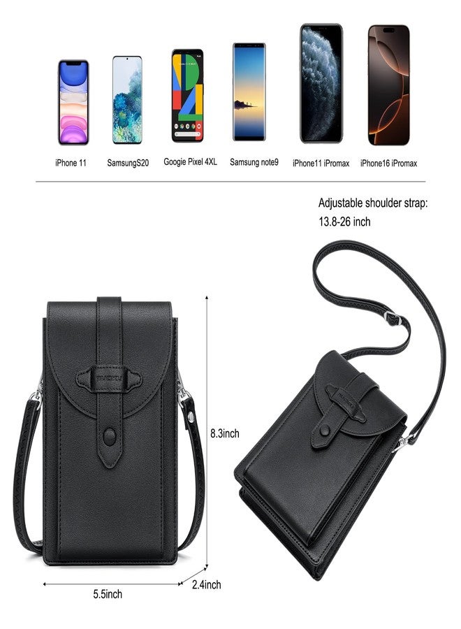 nuoku Small Crossbody Bags for Women with Elastic band Mini Cellphone Purse Designer Phone Bag with Sponge (Black) - Image 3