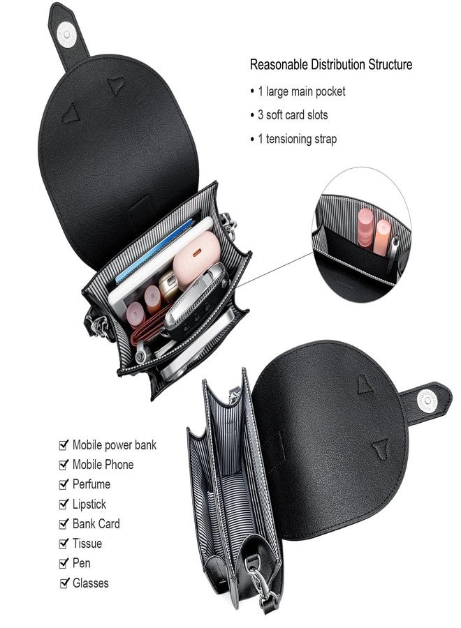 nuoku Small Crossbody Bags for Women with Elastic band Mini Cellphone Purse Designer Phone Bag with Sponge (Black) - Image 4
