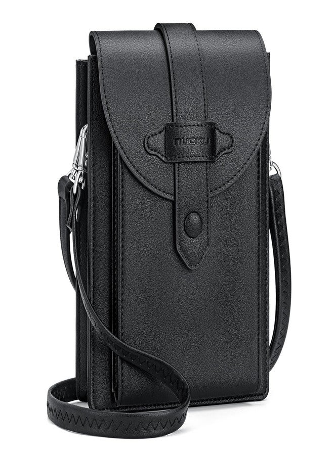 nuoku Small Crossbody Bags for Women with Elastic band Mini Cellphone Purse Designer Phone Bag with Sponge (Black) - Image 1