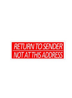Top label Return To Sender Not At This Address Stickers3X1 Inch Adhesive Label Stickers500 Pcs  - Image 1