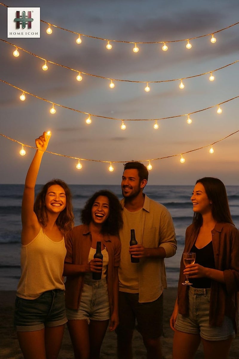 Home Icon أضواء زينة خيطية كروية بيضاء - 3م، 30LED، تعمل بالبطارية لشجرة عيد الميلاد، غرفة النوم، الزفاف، الحفلات، وزينة الحدائق - Image 3