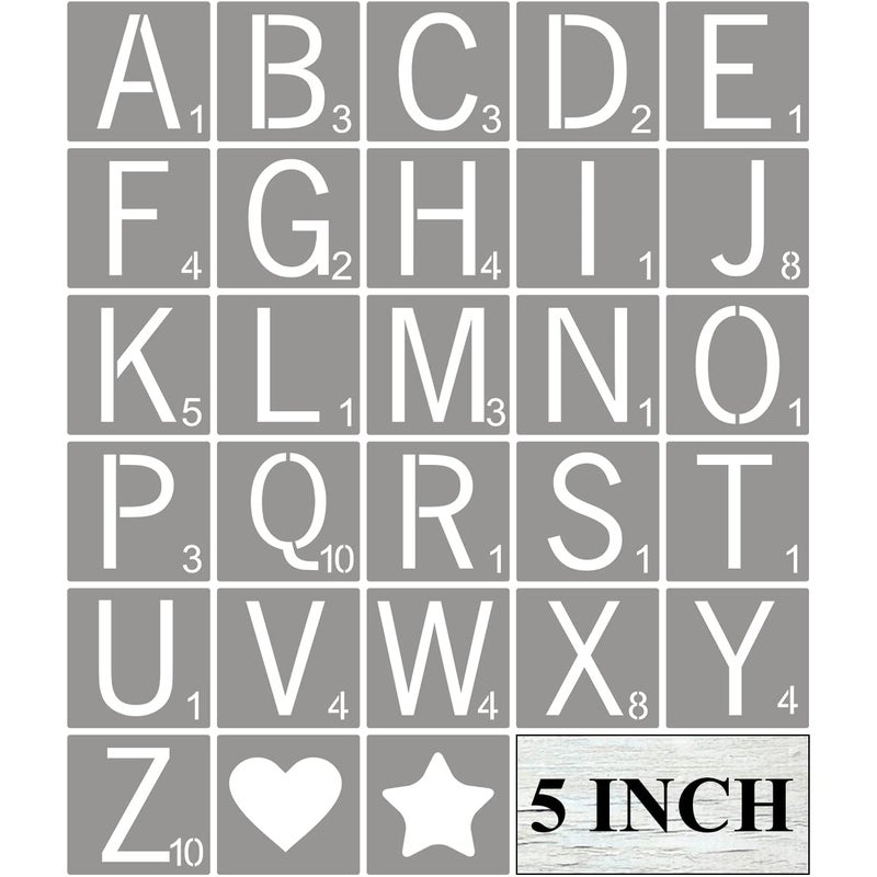 Scrabble Tile Letter Stencils 5 Inch  28 Pack Scrabble Style Alphabet Stencil Templates for Painting on Wood Reusable Plastic Stencils for Crafts Making  Wall Art Decorations