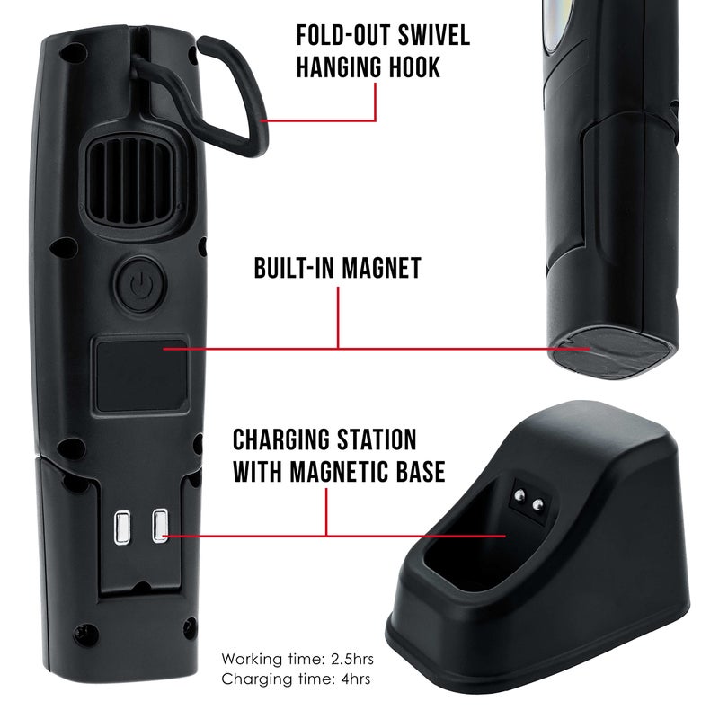 Master Airbrush ماستر إليت - ضوء مطابقة الألوان LED، 500 لومن - مطابقة دقيقة للون الطلاء، يحاكي ضوء الشمس الطبيعي لمطابقة مثالية - 3 درجات حرارة لونية، ضوء عمل محمول قابل لإعادة الشحن، إصلاح هيكل السيارة - Image 4