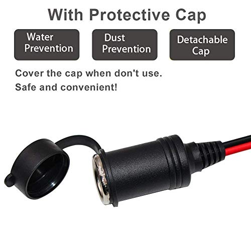 SPARKING 25FT Cigarette Lighter Extension Cord 25FT - Male Plug to Female Socket 16AWG Heavy Duty Extension Cable with LED Lights Power for Tire Pump, Air Compressor (25FT) - Image 5