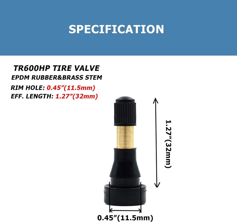 EZISOE EOTH 50 Pcs TR600HP Tire Valves - Rubber Snap-In Valve Stems - Image 5
