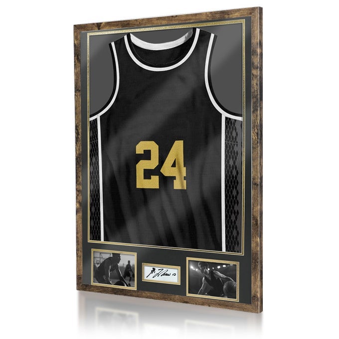 JERSEY FRAME DISPLAY CASE LARGE SHADOW BOX WITH 98 UV PROTECTION ACRYLIC TWO PHOTO FRAME ONE SIGNATURE JERSEY FRAME FOR BASEBALL BASKETBALL HOCKEY UNIFORM VINTAGE