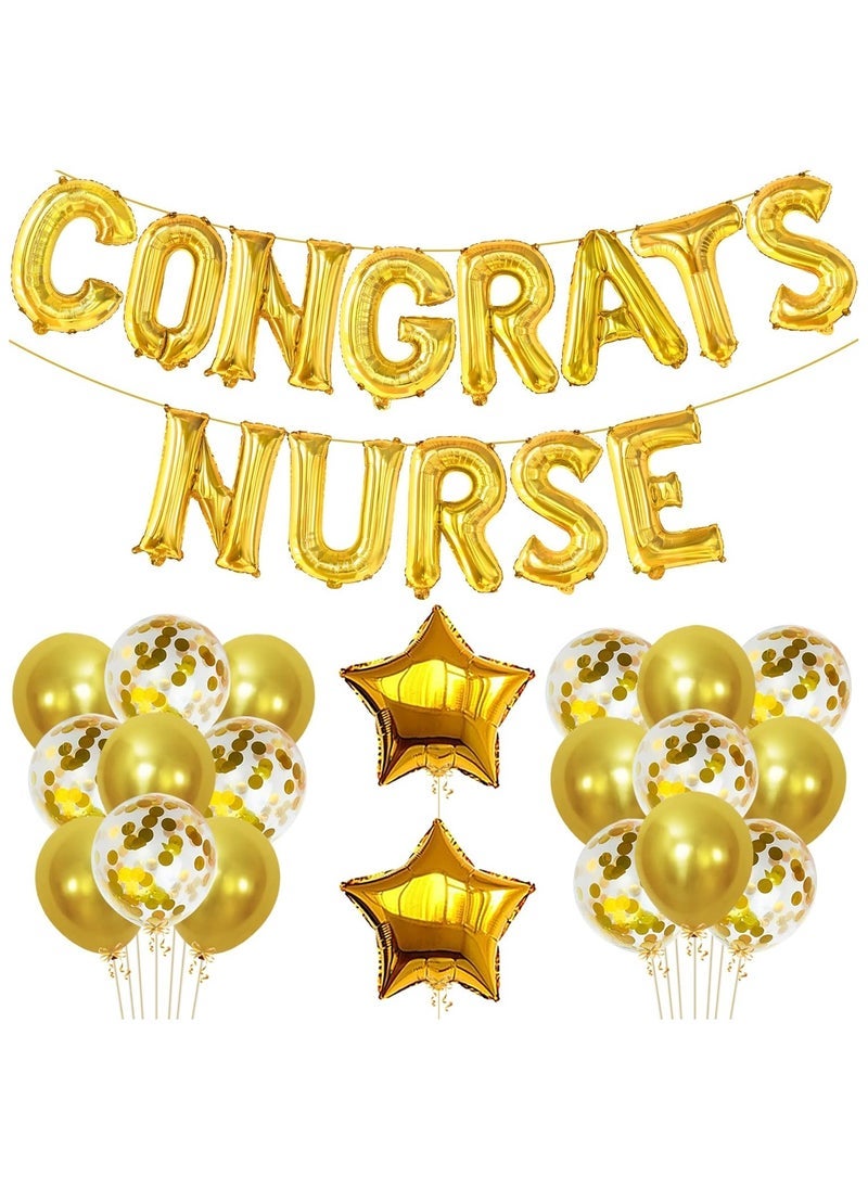 Katchon, Congrats Nurse Balloons Banner Set - 16 Inch, Pack Of 35 | Nurse Party Decorations, Nursing Graduation Decorations 2025 | Congratulations Nurse Balloons for Nurse Graduation Party Decorations - Image 1