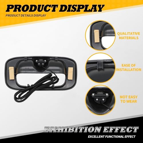 Jecoupoon 1916102 Tailgate Handle Rear View Camera Compatible with 1999-2006 Silverado and Sierra 1500 2500 3500 HD Pickups Reverse Rear View Backup Camera 12V Power Cable RCA Plug - Image 4