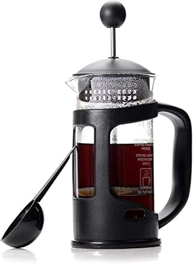 Spaceshoop French Press Coffee and Tea Maker 350ml - Glass and Stainless Steel