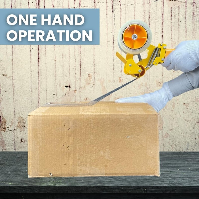 Smartpack Hand Tape Dispenser for Cartoon Box Packing with Cutting | Manual Dispenser with Stainless Steel Blade | 1 Dispenser 3 INCH with 3 Pcs BOPP Transparent Tape - Image 3