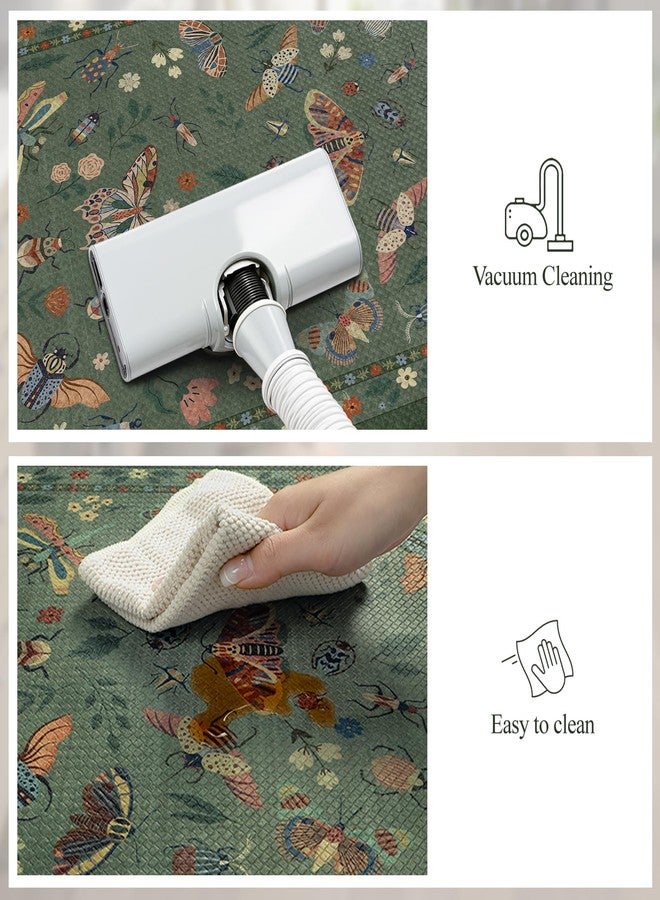 LEEVAN Anti Fatigue Mats for Kitchen Floor Non-Slip, Cushioned Kitchen Mats for Floor 17.3''x29''+17.3''x59'', Green Memory Foam Kitchen Mat Set - Image 2