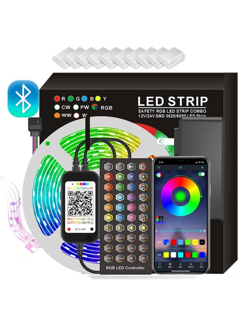Lumins Smart Bluetooth LED Strip Light 10M RGB Sync to Music Light Remote Control Colorful Rope Lighting for Home Decor Kitchen Bedroom Hotel Outdoor Bar Garden Desktop Decoration  - Image 1
