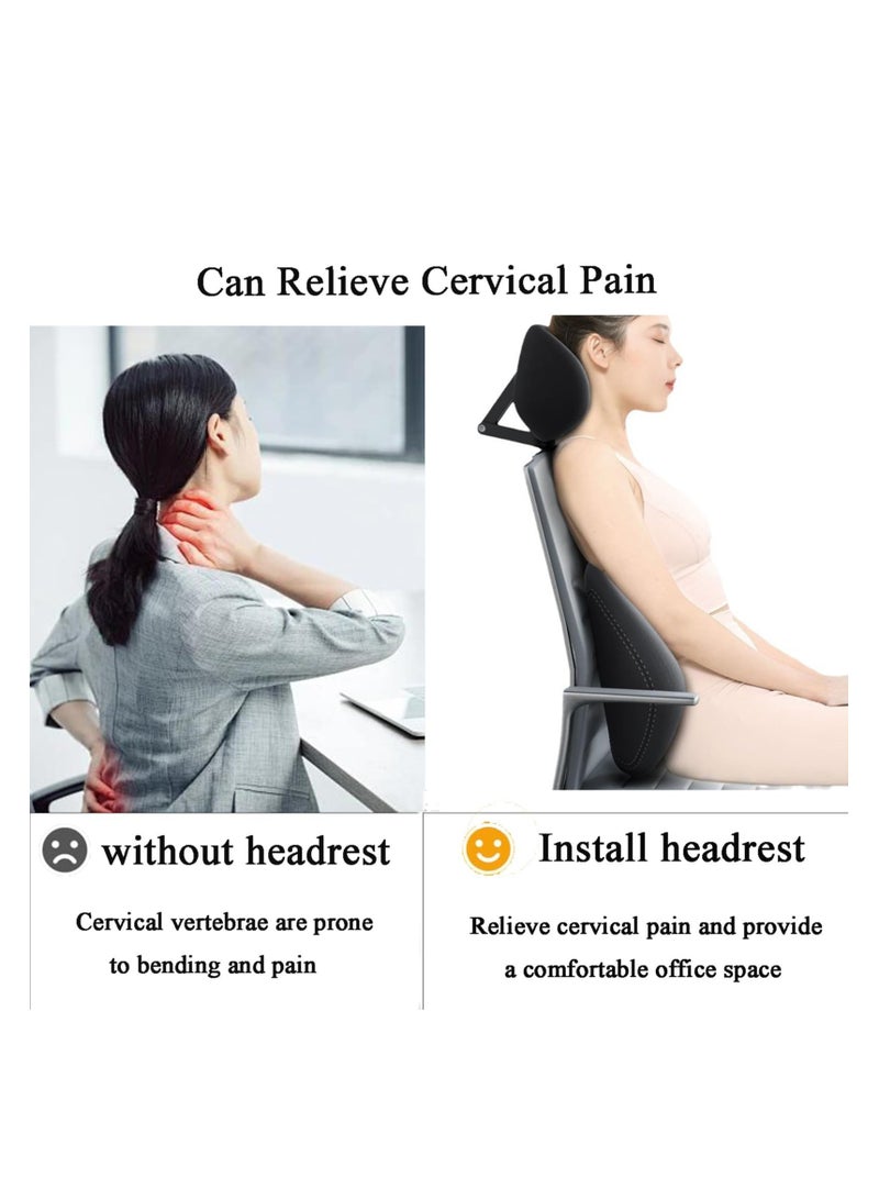 SYOSI Adjustable Ergonomic Office Chair Headrest Attachment, Universal Height and Angle Adjustable Memory Foam Headrest for Office Chairs, Gaming Chairs, Recliners, and Car Seats, Easy Installation  - Image 3