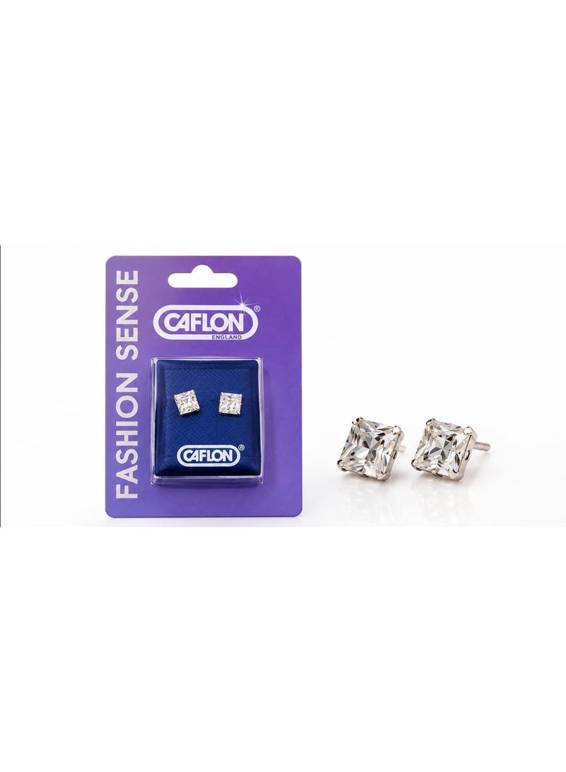 Caflon Fashio Sense medical earrings (square crystal)