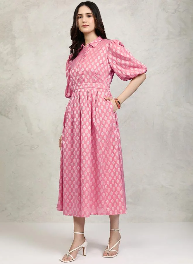 Vishudh Textured Pink Dress