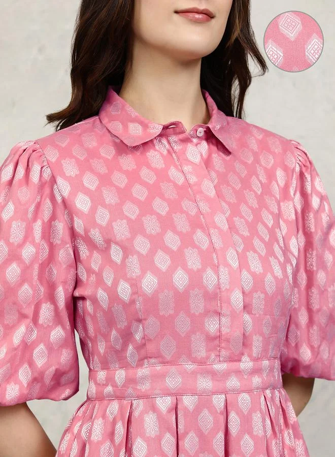 Vishudh Textured Pink Dress