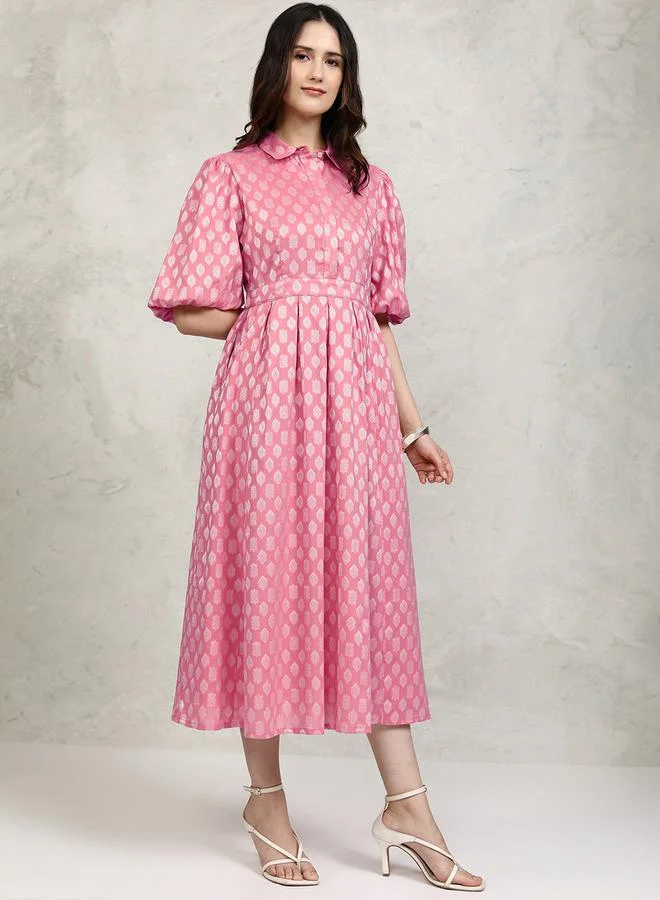 Vishudh Textured Pink Dress
