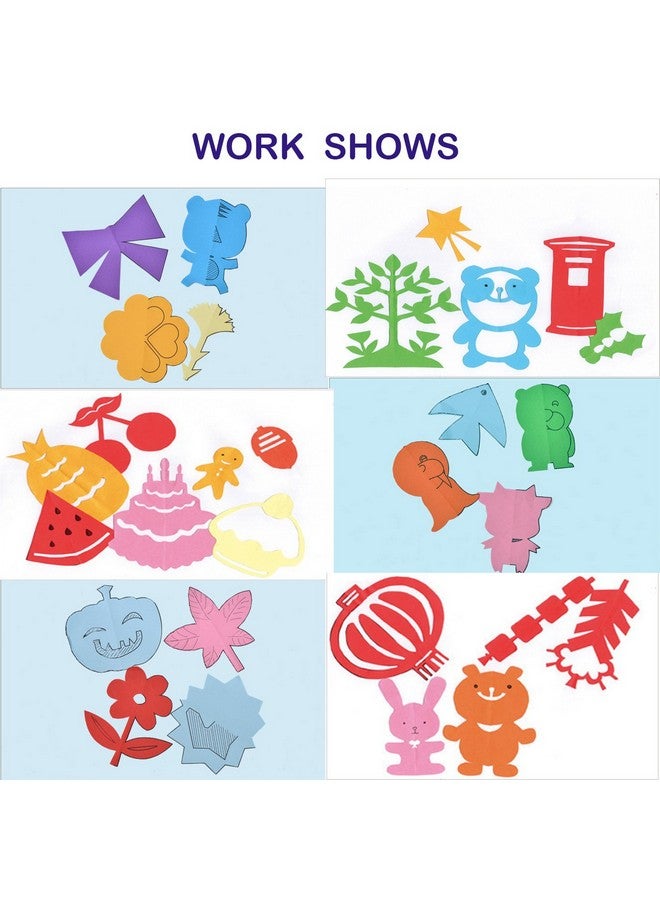 QIAONIUNIU Fun Paper-Cut Set; Paper Art; Scissor Skills Activity; Kids Scissors Crafts Kit; 120 Pages with A Pair of Child-Safe Scissors - Image 4