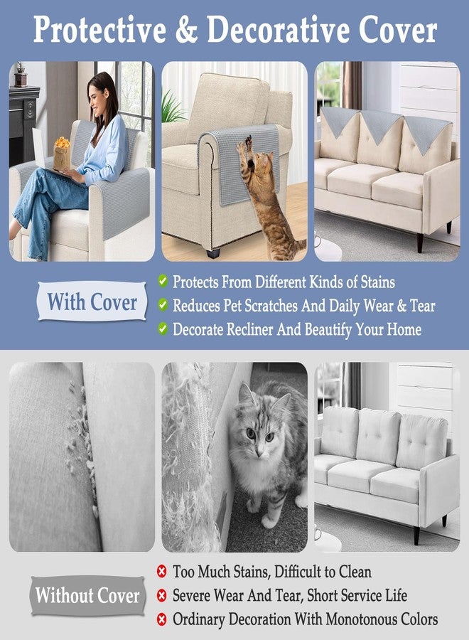 KAVIL Headrest Covers for Recliners Protector Armrest Covers for Couch Chair Headrest Seat Padded for Sofa Reclining Armchair Cooling Pads Washable Pet Slipcovers Non Slip Furniture Covering - Image 2