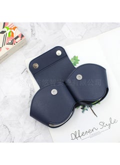 Suitable For Airpods Max Earphone Bag PU Leather Headset Protective Cover Hanging Headset Storage Bag-Color:Blue-Model:Head-mounted