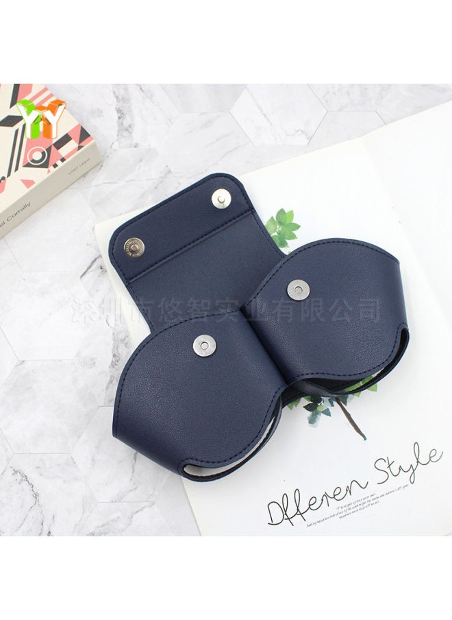 Generic - Suitable For Airpods Max Earphone Bag PU Leather Headset Protective Cover Hanging Headset Storage Bag-Color:Blue-Model:Head-mounted - Image 1
