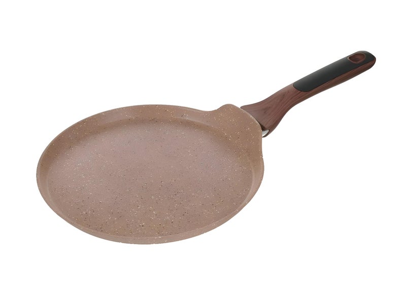 Pancake Griddle - Nonstick cooking pan with granite finish designed for tortillas, roti, crepes and dosa, heat resistant ergonomic handle, induction ready and free from PFOA for durable easy cleaning - Image 1