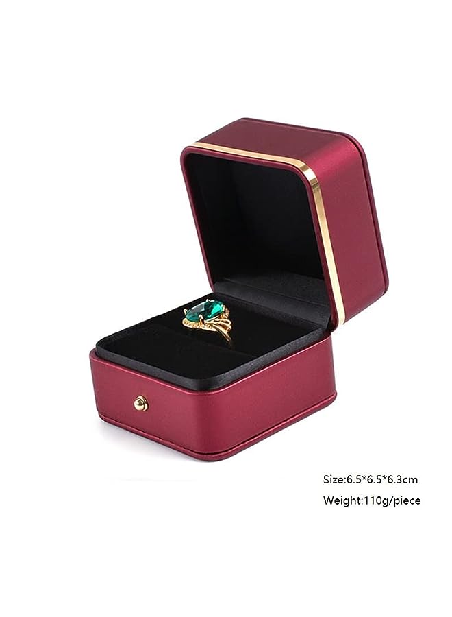 PROMASS Ring Box Premium Leather Engagement Ring Box for Wedding,Proposal,Engagement ,Jewelry Storage Case - Image 3