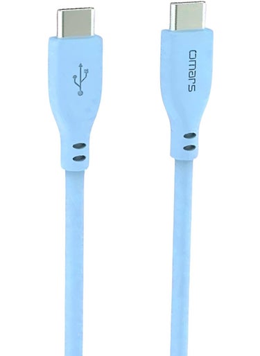omars Type-C To Type-C Silicone Pd Fast Charging Cable Blue  - Image 1