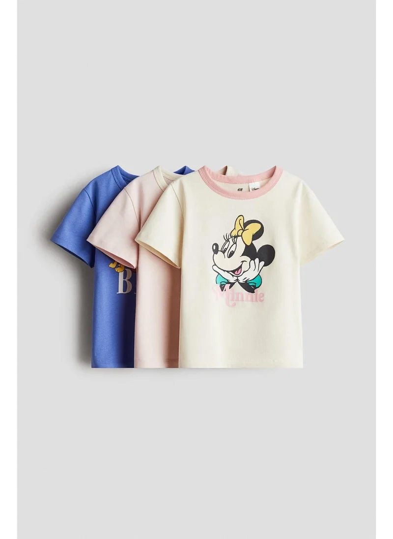 H&M 3-pack printed jersey tops