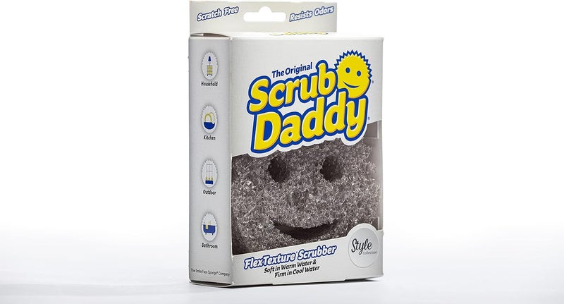 سكراب دادي فرشاة غسيل الأطباق على طراز Scrub Daddy، فرشايات بوجوه مبتسمة للتنظيف وغسيل الأواني – أدوات لا تخدش الأسطح في المطبخ، بنسيج مرن وقوي وناعم، لون رمادي - Image 3