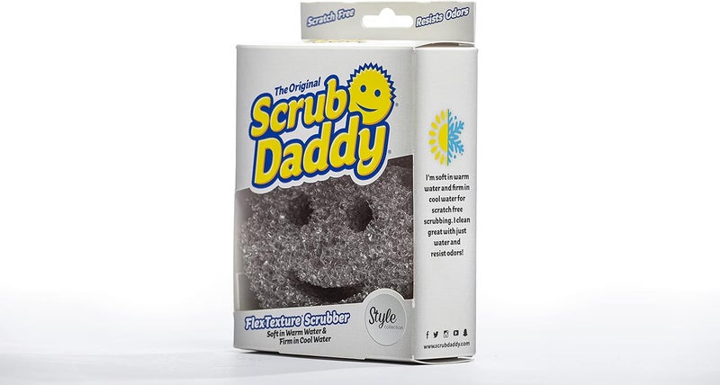 سكراب دادي فرشاة غسيل الأطباق على طراز Scrub Daddy، فرشايات بوجوه مبتسمة للتنظيف وغسيل الأواني – أدوات لا تخدش الأسطح في المطبخ، بنسيج مرن وقوي وناعم، لون رمادي - Image 4