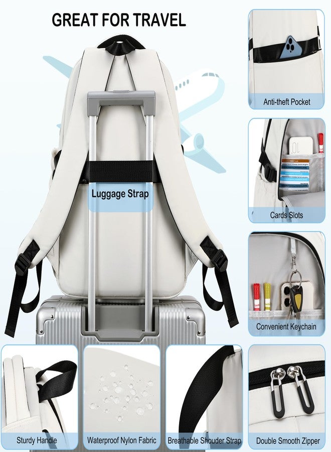 Hidds College Backpack Laptop Backpacks 15.6 Inch for Men Women Elementary Middle High School Book Bag For Teens Girls Boys Student Anti Theft Travel Daypack Large Bookbags-Beige - Image 5