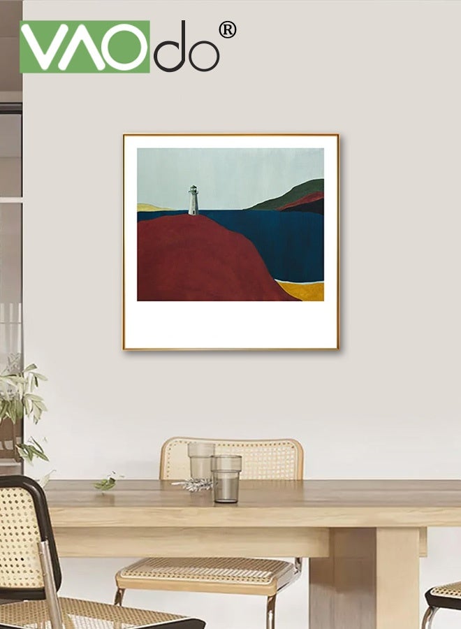 VAOdo Aluminum Alloy Frame Wall Art Stretched, Nordic Decorative Painting, Premium Maximalist Home Decoration, Wall Art Painting, Modern Style Canvas Wall Painting for Living Room Bedroom Office 40*40CM - Image 1