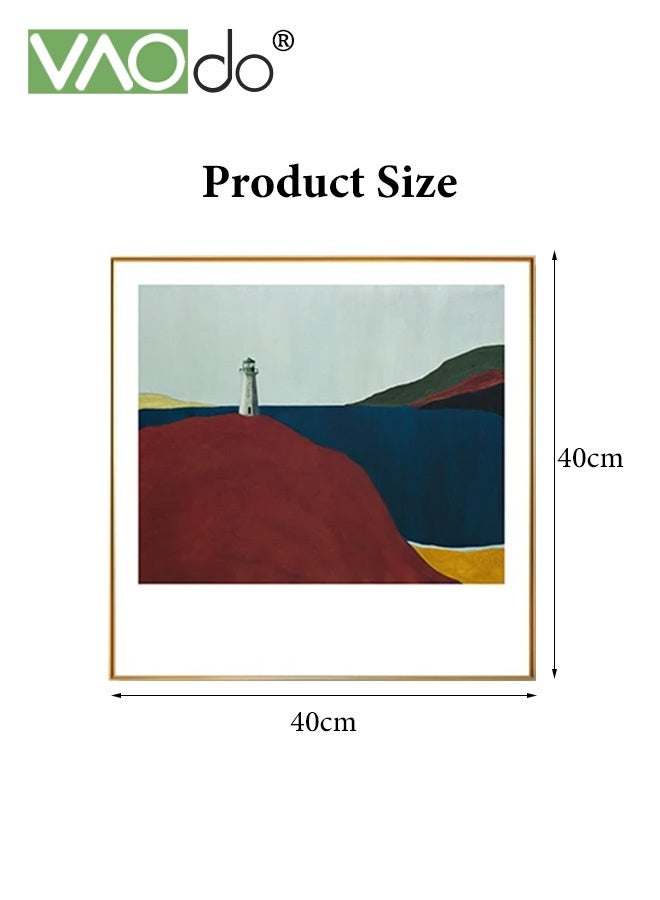 VAOdo Aluminum Alloy Frame Wall Art Stretched, Nordic Decorative Painting, Premium Maximalist Home Decoration, Wall Art Painting, Modern Style Canvas Wall Painting for Living Room Bedroom Office 40*40CM - Image 4