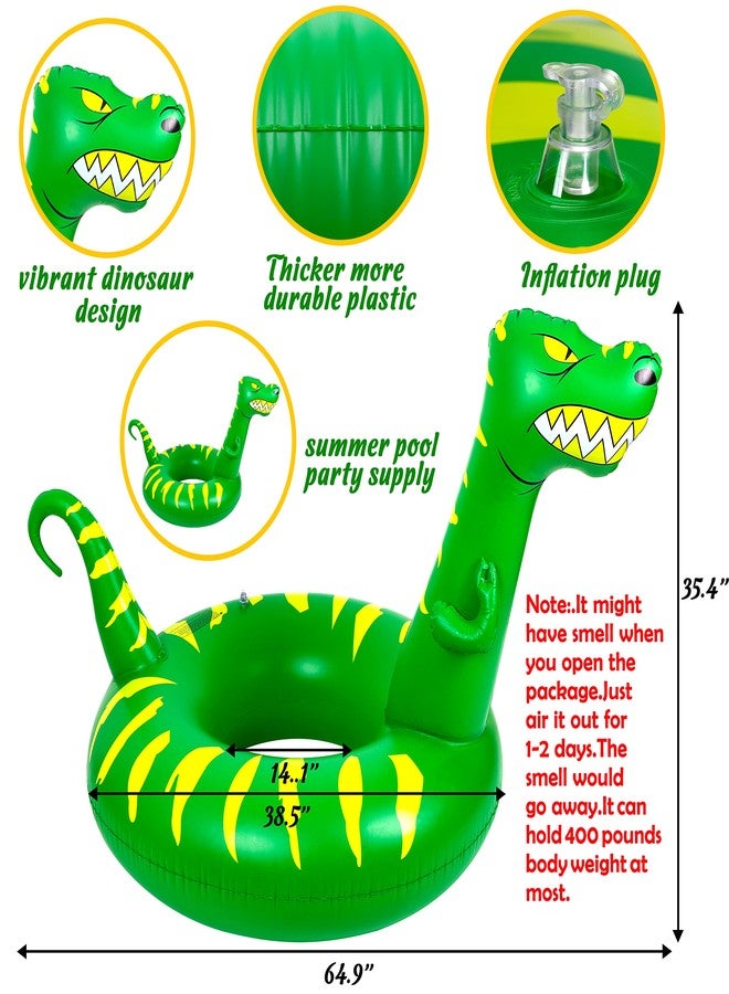Geefuun 2PCS Pool Floats for Adults Inflatable Dinosaur Shark Swimming Floaties Rings Water Party Supplies - Image 2