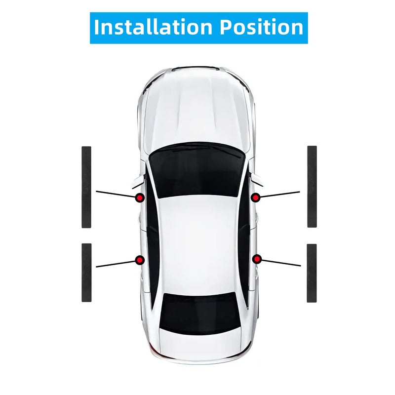 HUIANTS 4Pcs Car Door Sill Protector for Civic Accessories Fit for Civic Carbon Fiber Leather Door Sill Sticker, Decoration Door Sill Scuff Plate Sticker for Auto SUV - Image 5
