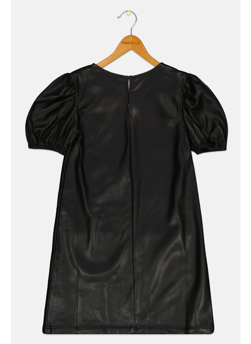GAP Kids Girl Solid Front Pockets Dress, Black  - Image 2