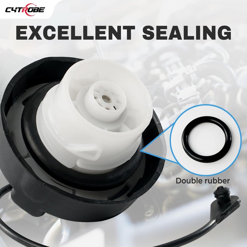 CYTROBE Gas Cap Fuel Cap Compatible with 1998-2020 Dodge Challenger Caliber Avenger Journey Dakota Ram 1500 2500 3500 Chrysler 200 300 Sebring Pacifica Jeep Wrangler JK Replace 5278632AG 52030377AA 52030377AB - Image 3