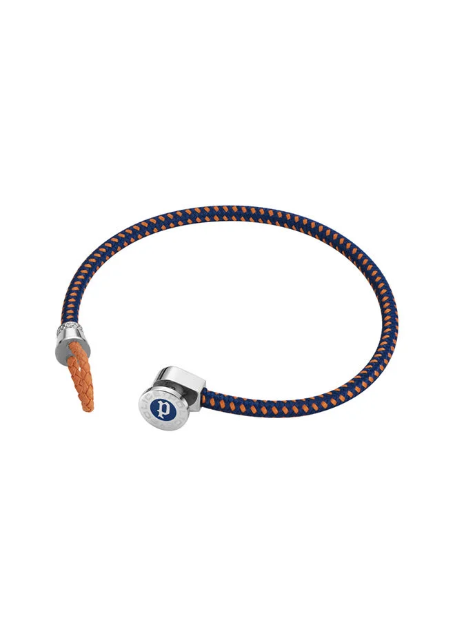 Police Button Bracelet for Men Stainless Steel with Navy Orange CordPEAGB0011604