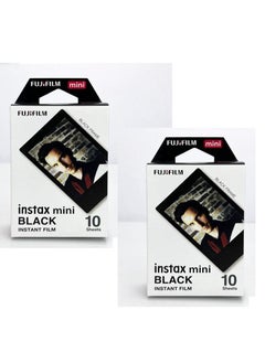 FUJIFILM 10 Sheet Instax Mini Film Photo Paper Black For Camera Portrait Home Decor  - Image 2