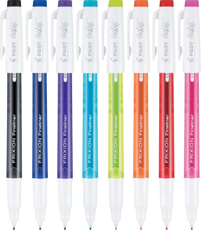 PILOT FriXion Fineliner Erasable Marker Pens, Fine Point 0.7 mm, Pack of 8, Vivid Colors, Erasable Pens - Ideal for School, Journaling, & Office Writing - Image 3